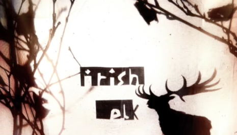 Shadow puppet image of Irish Elk with title