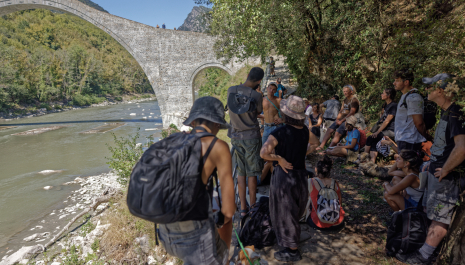 Participatory cultural mapping and guided walk in Plaka Bridge close to Frasta Village