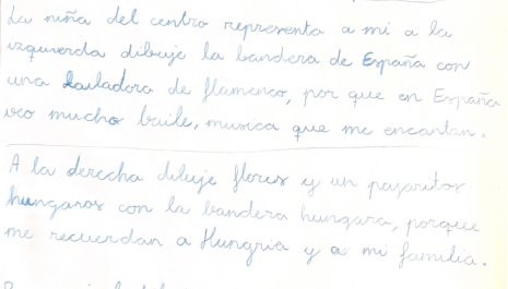 Description of the drawing in spanish, written by herself.
