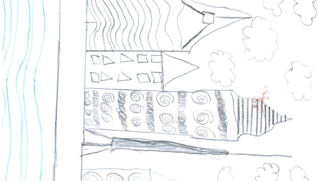 A drawn city of Latvia.