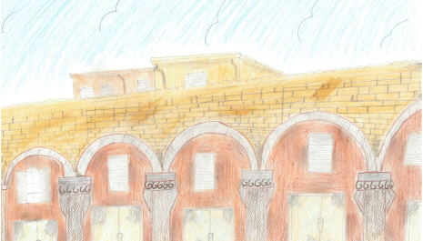 Drawing of Portico del Grano