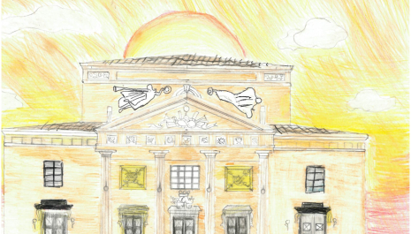 Drawing of Carpi's theatre