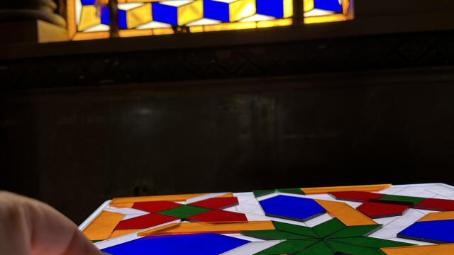 Iglesia Jesuitas Valencia, stained glass light table - EHD Story, Spain (credit, Arae Patrimonio)